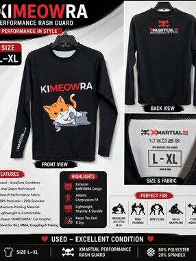 Martial Arts KIMEOWRA Kids Black Performance Rash Guard Shirt